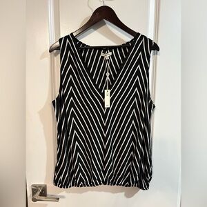 Max Studio Black and White Chevron Tank Top